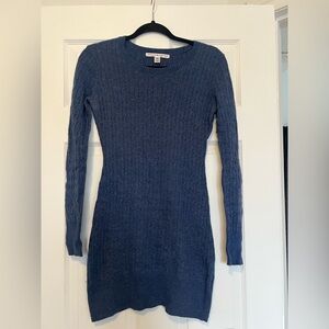 Blue Cable Knit Sweater Dress size M